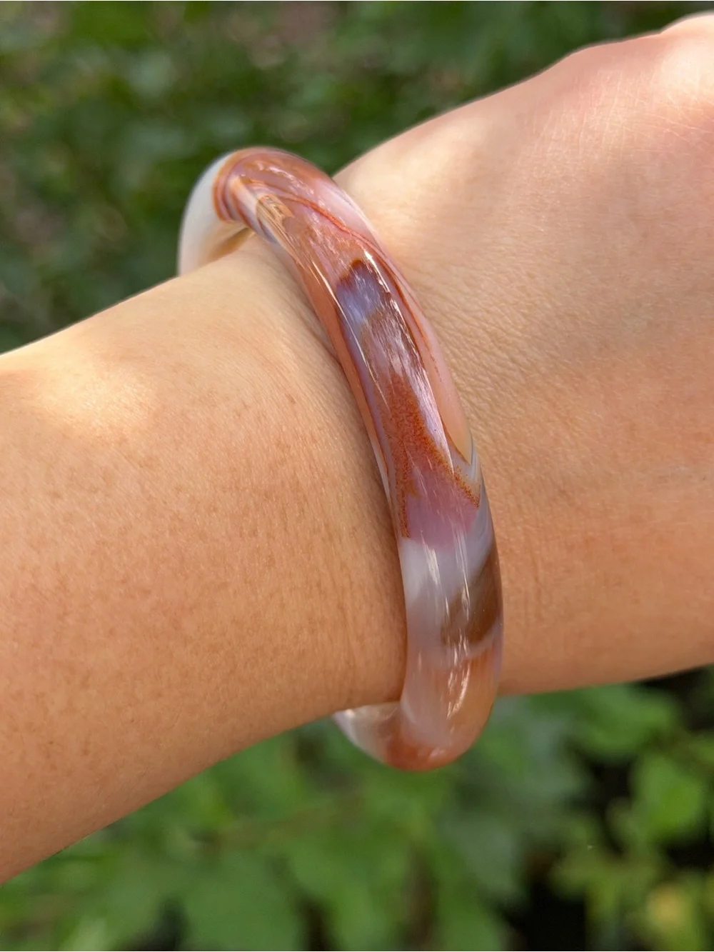 62mm inner diameter unique banded agate bangle 1746